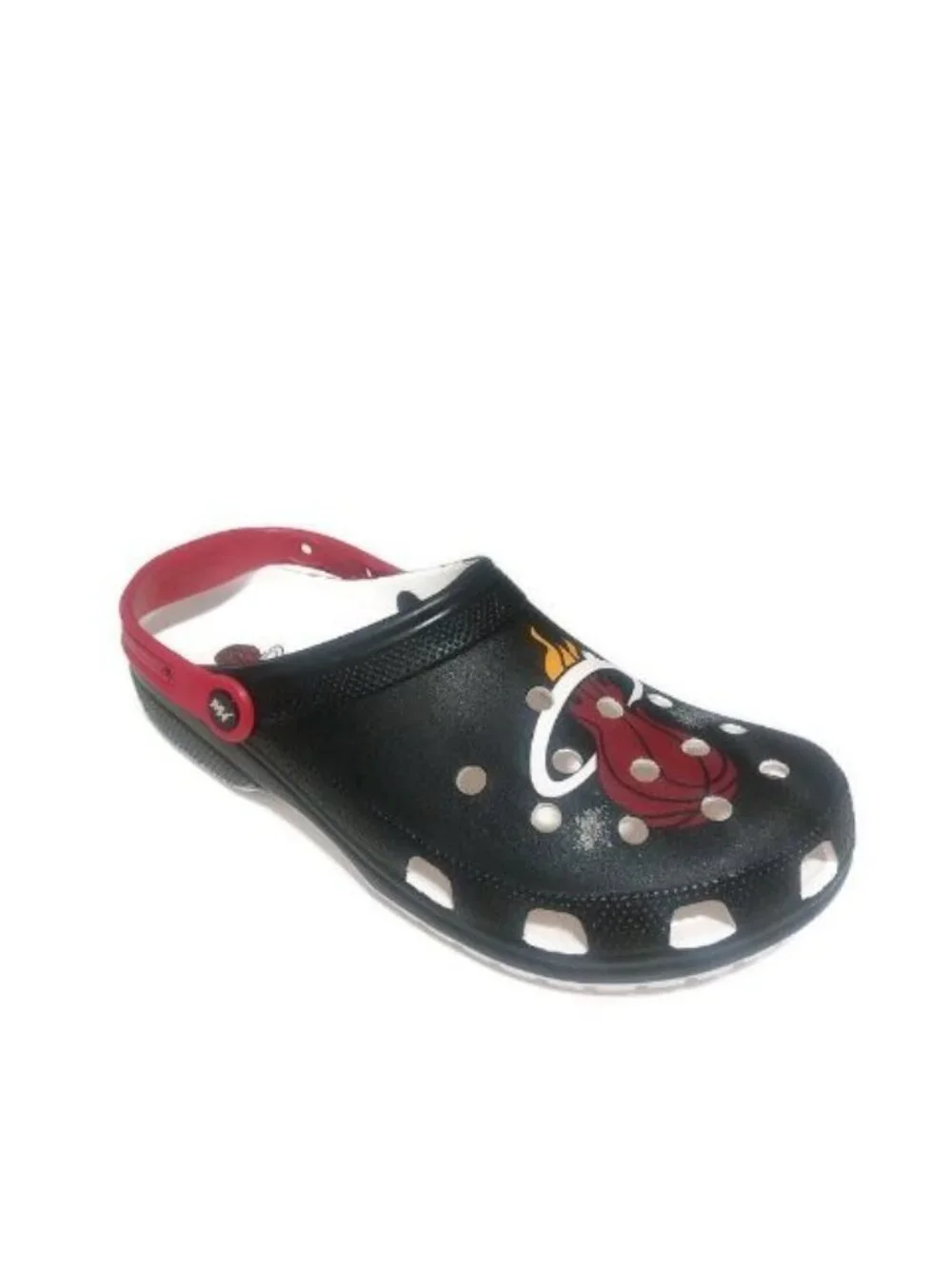 NBA Miami Heat Crocs Classic Clogs Mens Size 13 Black Red White Croslite Sandals